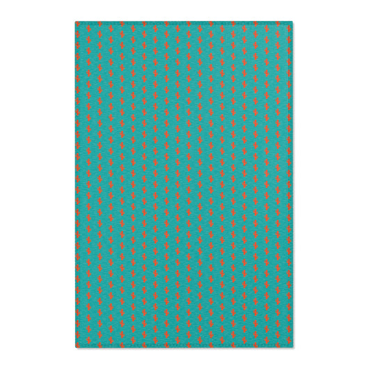 Turquoise & Coral Dot Area Rug — Modern Geometric Accent Rug for Living Room, Bedroom, or Nursery