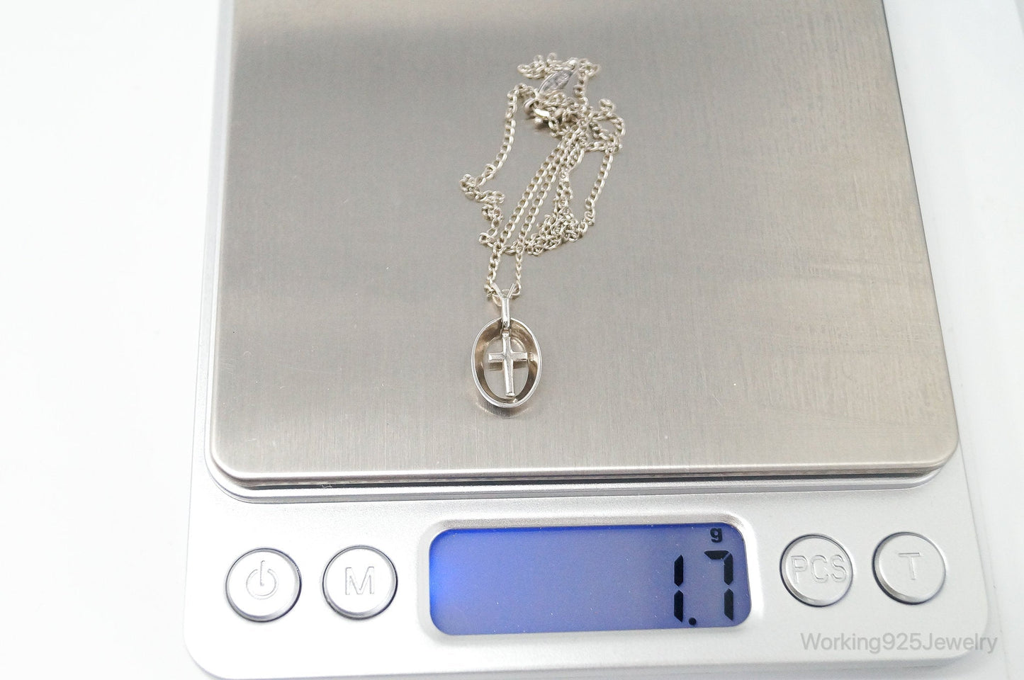 Vintage Designer Marvel Cross Sterling Silver Necklace