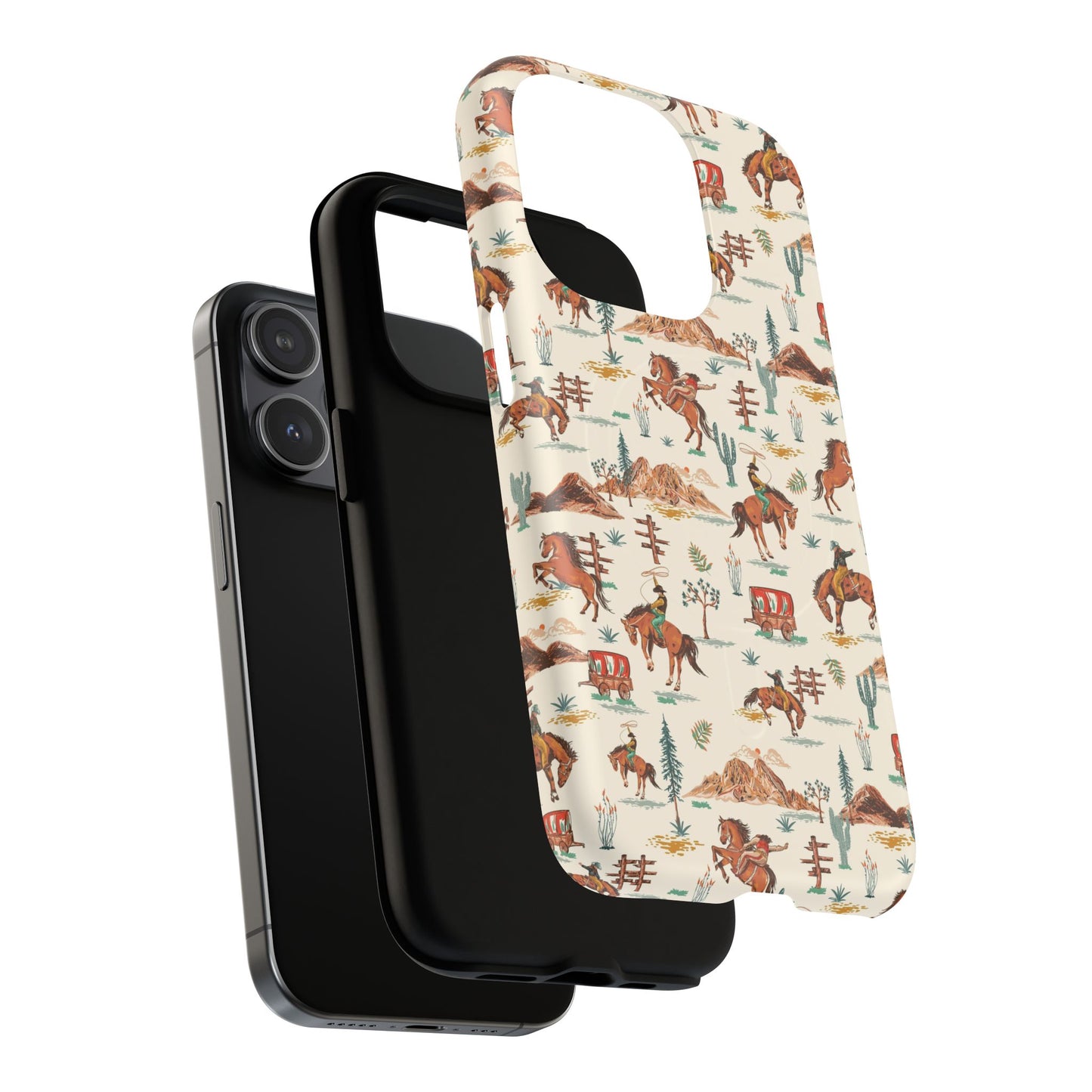 Western Cowboy Pattern Tough Magnetic Phone Case