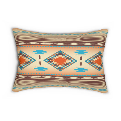 Western Cowboy Lumbar Pillow — Scenic Rider & Southwestern Aztec Throw Pillow