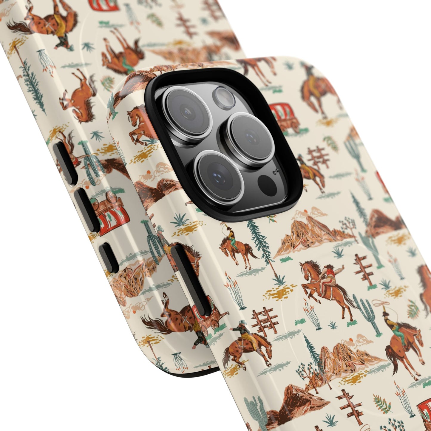 Western Cowboy Pattern Tough Magnetic Phone Case