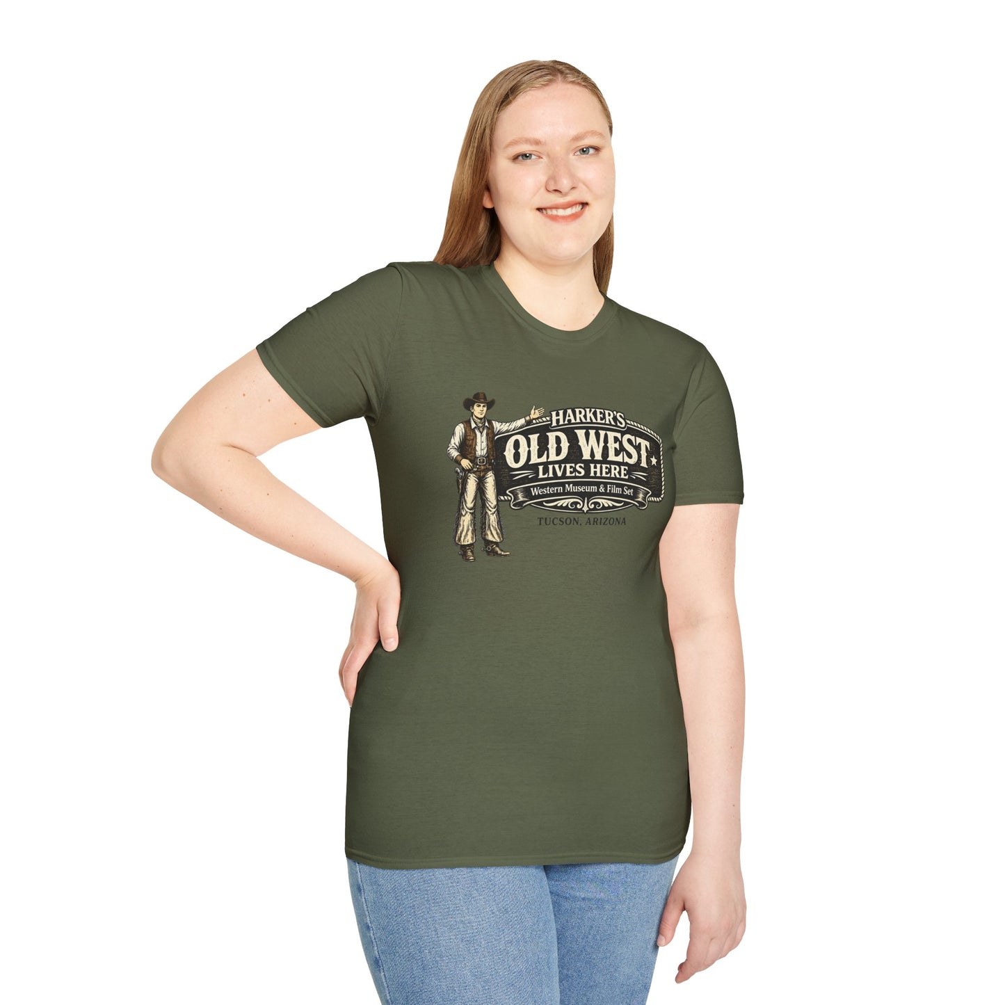 Harker's Old West T-Shirt – “Harker’s Old West Lives Here” Vintage Western Tee