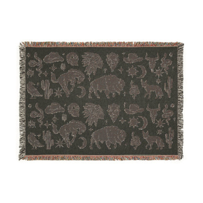 Southwestern Woven Blanket, Cozy Southwestern Decor, Rustic Home Accent, Gift for Nature Lovers, Bohemian Throw Blanket