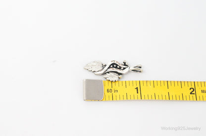Vintage Designer WM Co Grape Leaves Sterling Silver Pendant