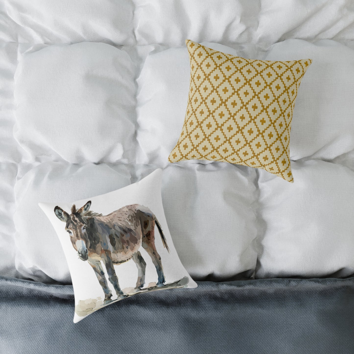 Donkey Art Square Pillow for Cozy Decor