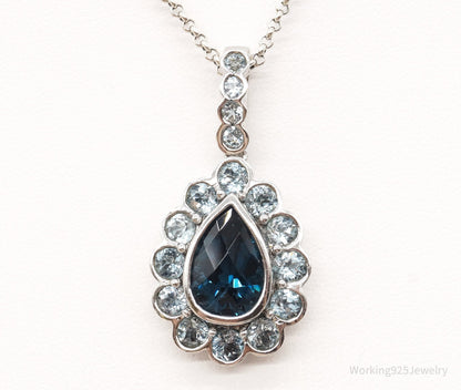 Vintage Blue Topaz Sterling Silver Necklace
