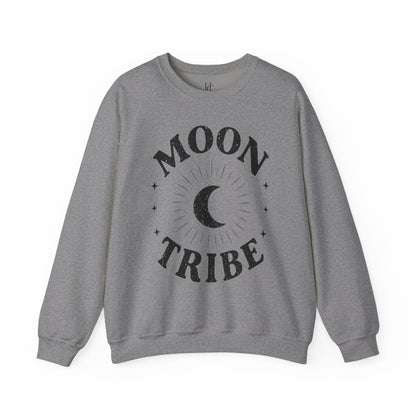 Moon Tribe Crewneck Sweatshirt – Crescent Moon Graphic Cozy Pullover