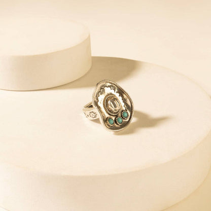 Western Crown Ring in Turquoise: Turquoise