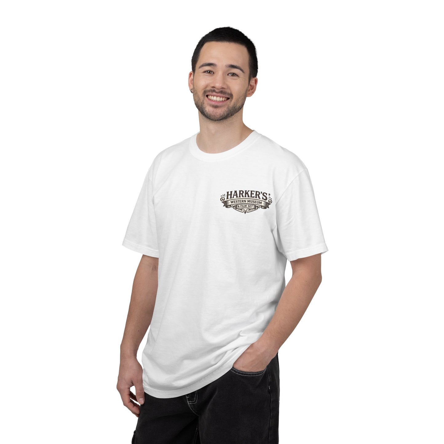 Harker's Gambler Unisex T-Shirt — “Harker’s Old West Lives Here” Vintage Western Tee