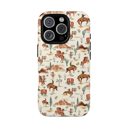 Western Cowboy Pattern Tough Magnetic Phone Case