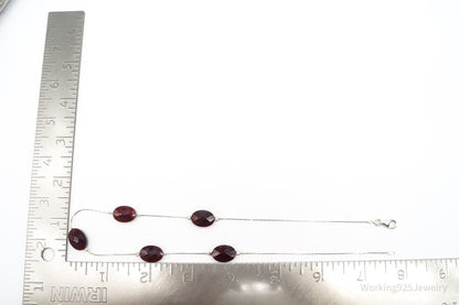 Vintage Garnet Sterling Silver Necklace 16"