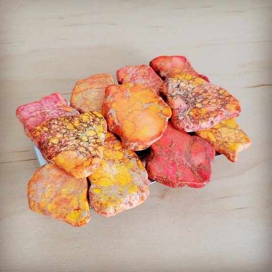 Large Orange Regalite Slab Belt Buckle 908L