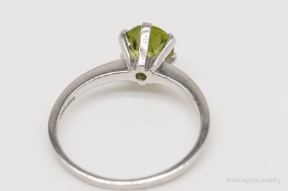 Vintage Green Peridot Sterling Silver Ring - Size 8