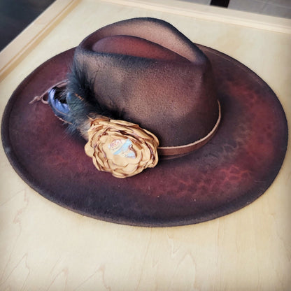 CUSTOM Hand-Painted Cowgirl Western Boho Hat A114