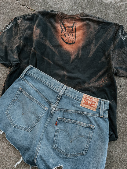 Upcycled By Katie: Rolling Stones Bleached Leopard Tour Tee XL (One of a Kind)