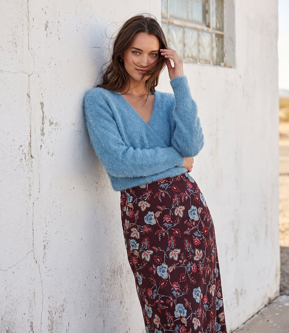 Bias Cut Midi Skirt