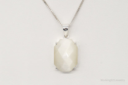 Vintage Art Deco Style Mother of Pearl Sterling Silver Necklace