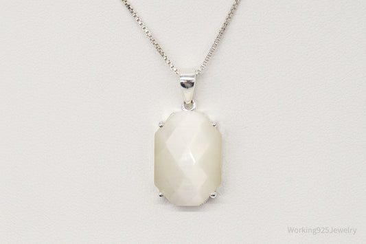 Vintage Art Deco Style Mother of Pearl Sterling Silver Necklace