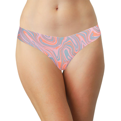 Psychedelic Swirl Print No Show Laser Cut Cheeky