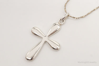 Vintage Designer Boma Cross Sterling Silver Necklace