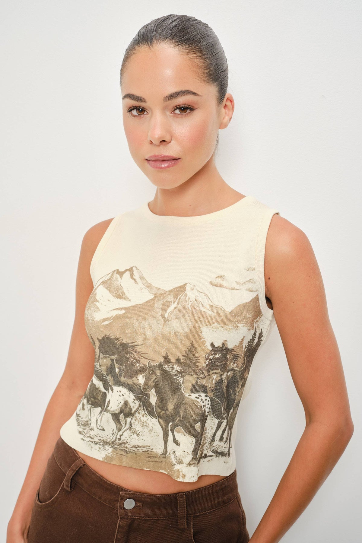 Montana Skies Graphic Knit Sweater Top
