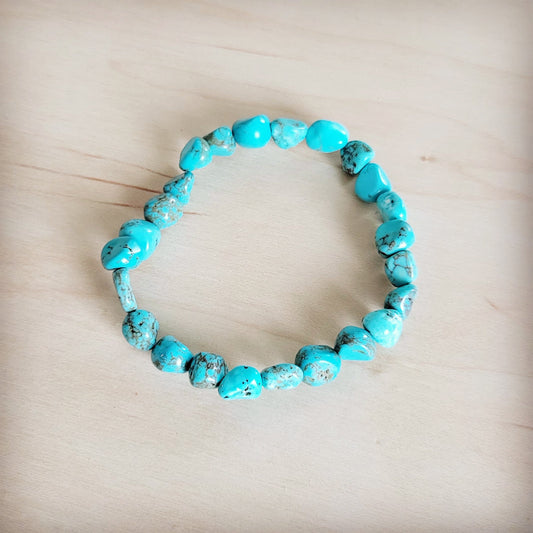 Small Beaded Turquoise Stretch Bracelet 812b