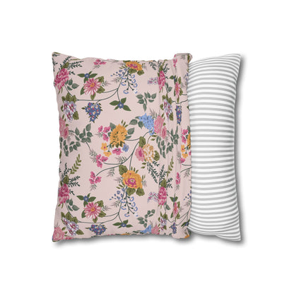 Floral Cow Pillowcase, Boho Farmhouse Decor, Country Living Accent, Cozy Home Gift, Rustic Animal Pillow Cover