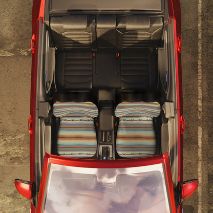 Southwestern Stripe Car Seat Covers — Boho Serape Pattern Polyester Seat Protector