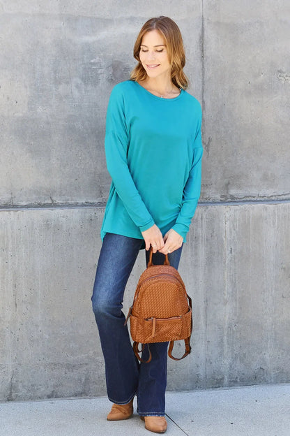 Basic Bae Full Size Relaxed Long Sleeve Tee