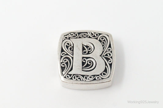 Designer Lori Bonn Initial B Necklace Pendant Charm Sterling Silver