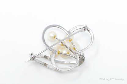 Antique Pearl Sterling Silver Brooch Pin
