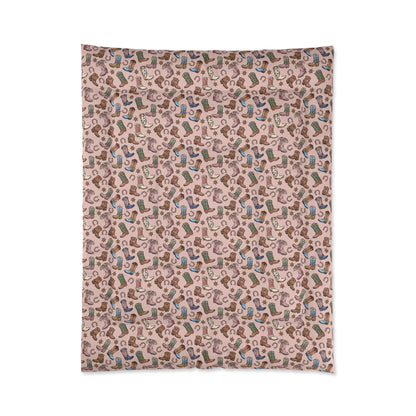Cowgirl Boots Cozy Comforter with Fun Sock Design - Perfect for Cozy Nights and Gift Giving