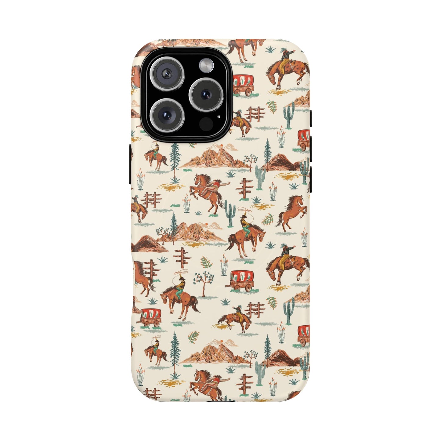 Western Cowboy Pattern Tough Magnetic Phone Case