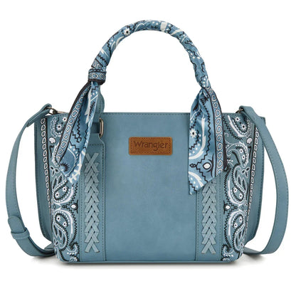 Wrangler Braided Paisley Bandana Tote Bag-Wide