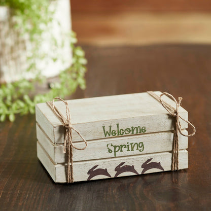 Faux Book Stack: Welcome Spring - Decor for Shelf or Mantel