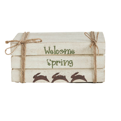 Faux Book Stack: Welcome Spring - Decor for Shelf or Mantel