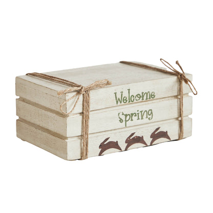 Faux Book Stack: Welcome Spring - Decor for Shelf or Mantel