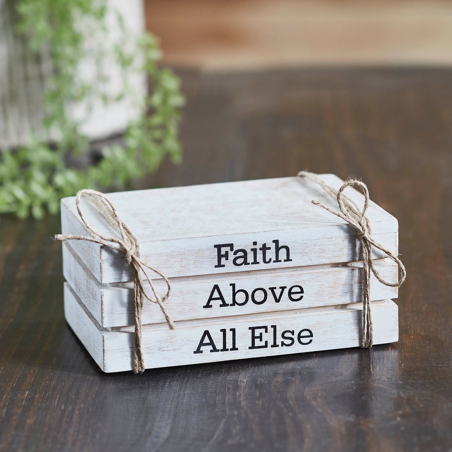 Faux Book Stack: Faith Above All Else