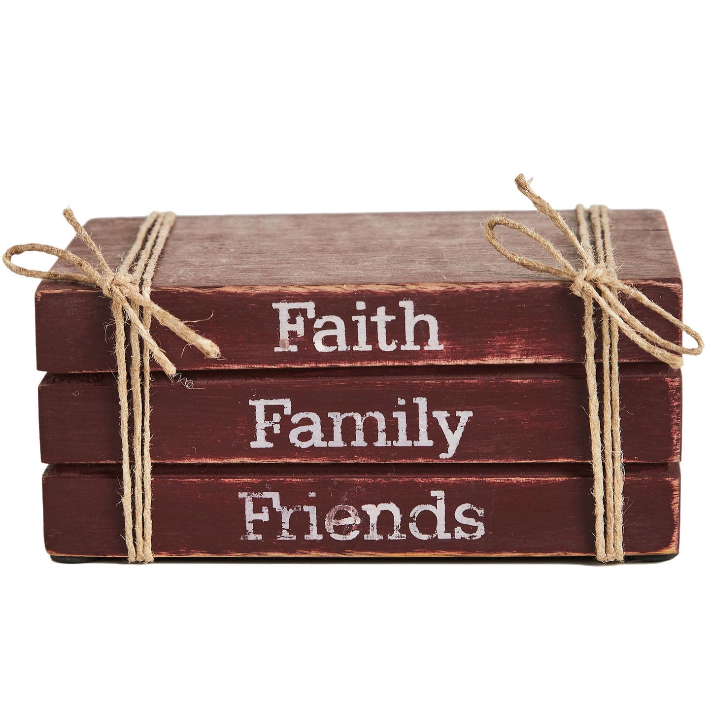 Faux Book Stack: Faith, Family & Friends