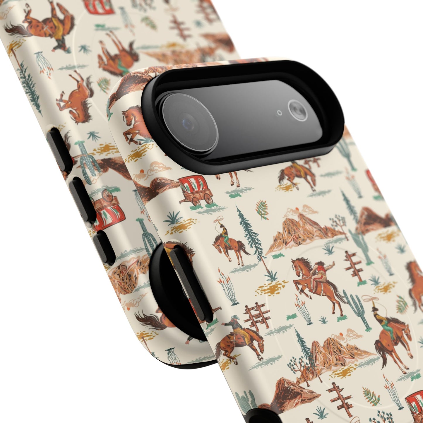 Western Cowboy Pattern Tough Magnetic Phone Case