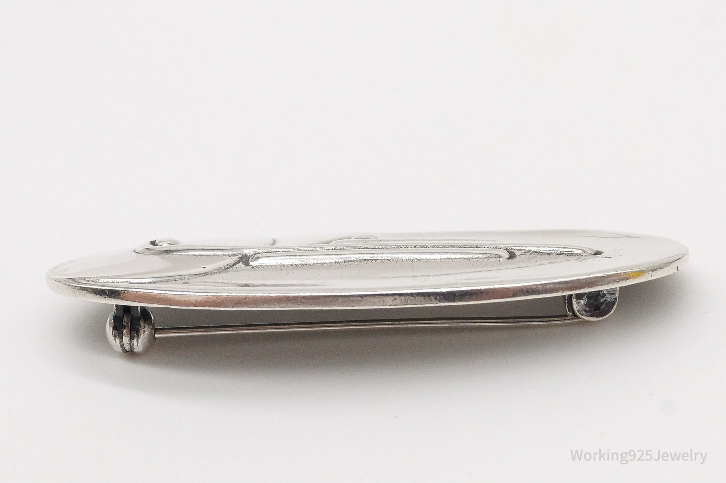 Vintage Art Deco / Mid Century Style Sterling Silver Brooch Pin