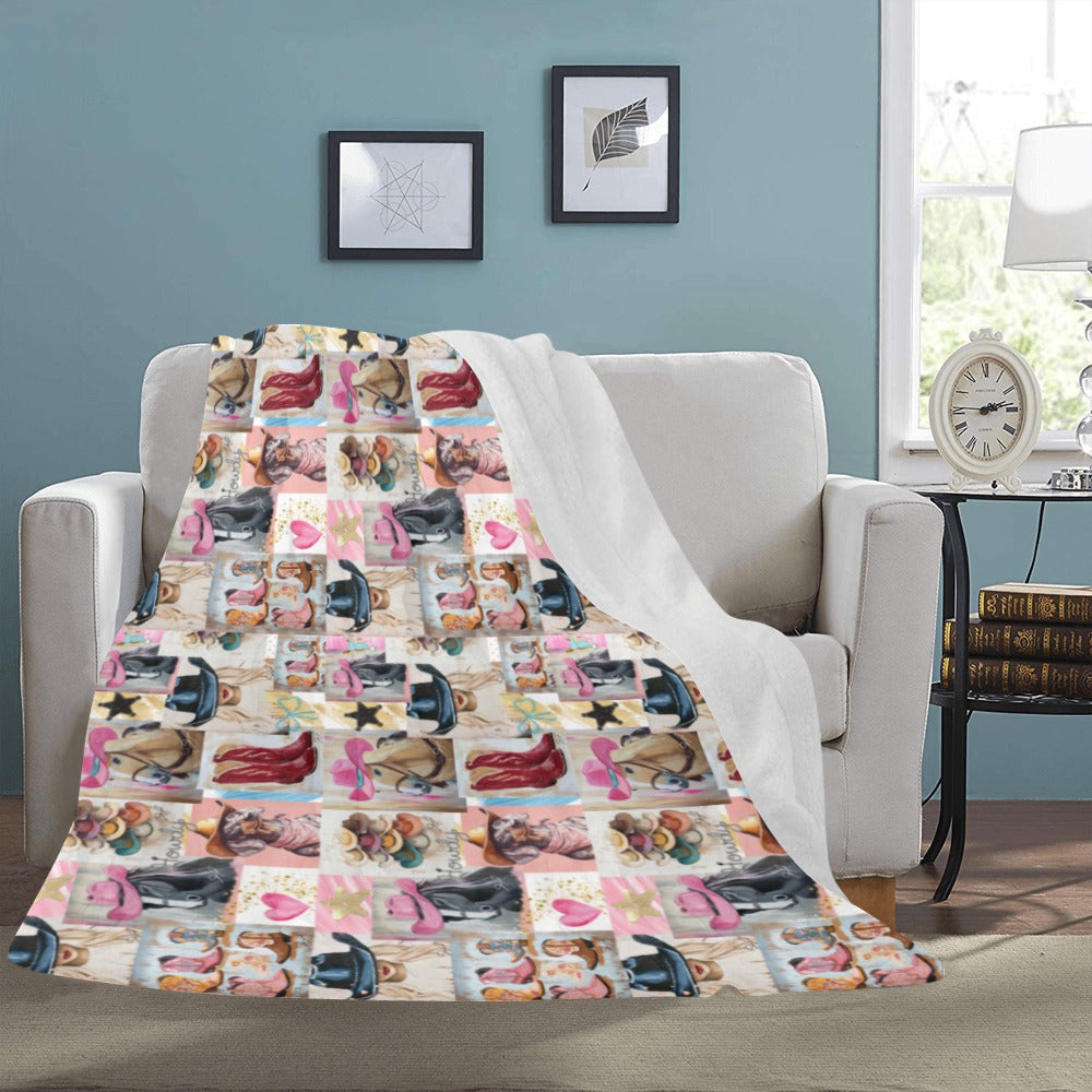 Danilo Painted Cowgirl Collage Throw Blanket 60" x 80 Made in America