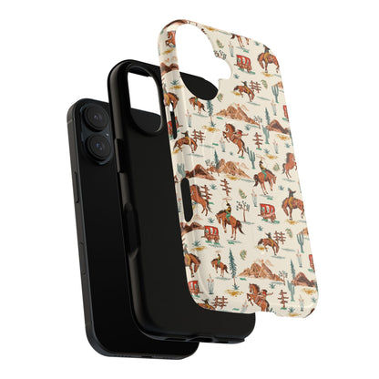 Western Cowboy Pattern Tough Magnetic Phone Case