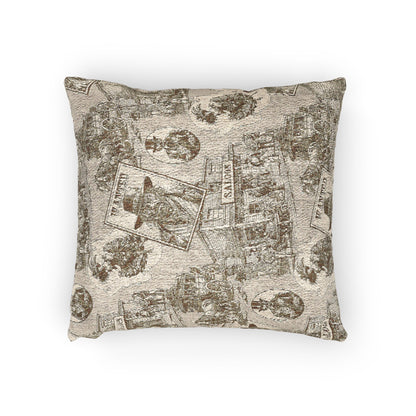 Old West Artistic Woven Pillow for Cozy Living Spaces, Housewarming Gift, Boho Decor, Eco-Friendly Cushion, Home Accent for All Seasons