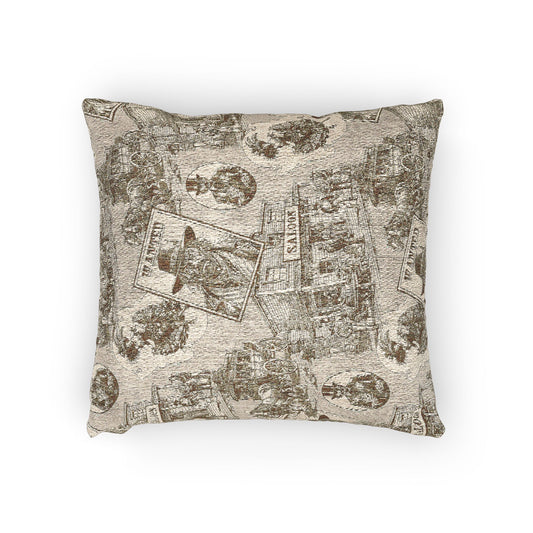 Old West Artistic Woven Pillow for Cozy Living Spaces, Housewarming Gift, Boho Decor, Eco-Friendly Cushion, Home Accent for All Seasons