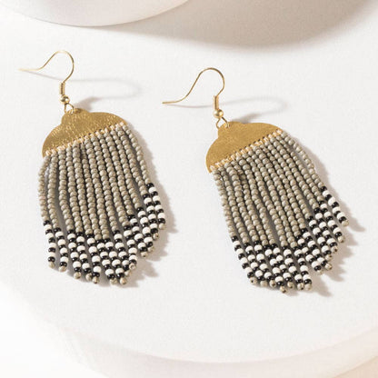 Monroe Fringe Earrings in Dusty Gold