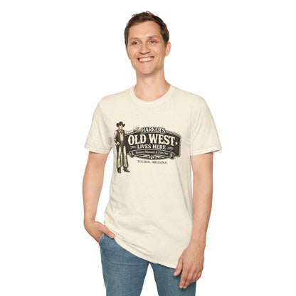 HARKER'S Old West Lives Here T-Shirt — Vintage Cowboy Tucson Graphic Tee