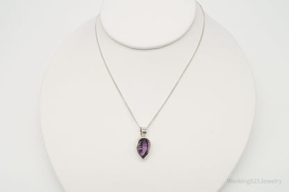 Vintage Amethyst Sterling Silver Chain Necklace