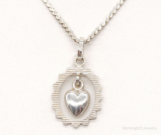 Vintage Modernist Heart 835S Silver Necklace