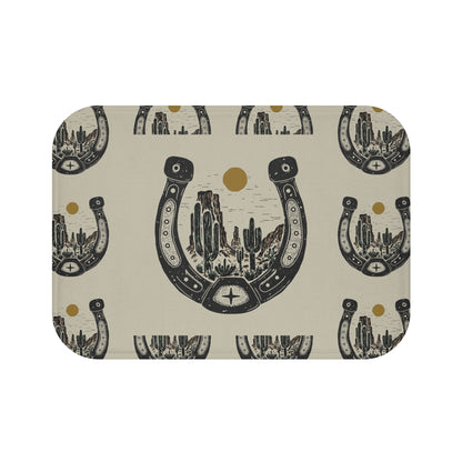 Southwest Horseshoe Bath Mat – Desert Cactus Western Welcome Rug